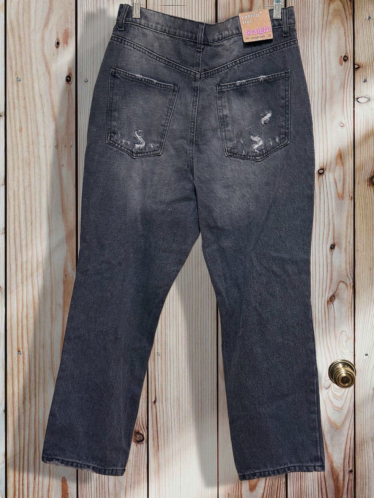 Vanilla Star Jeans Juniors 13 Black Vintage 90s Straight Jeans