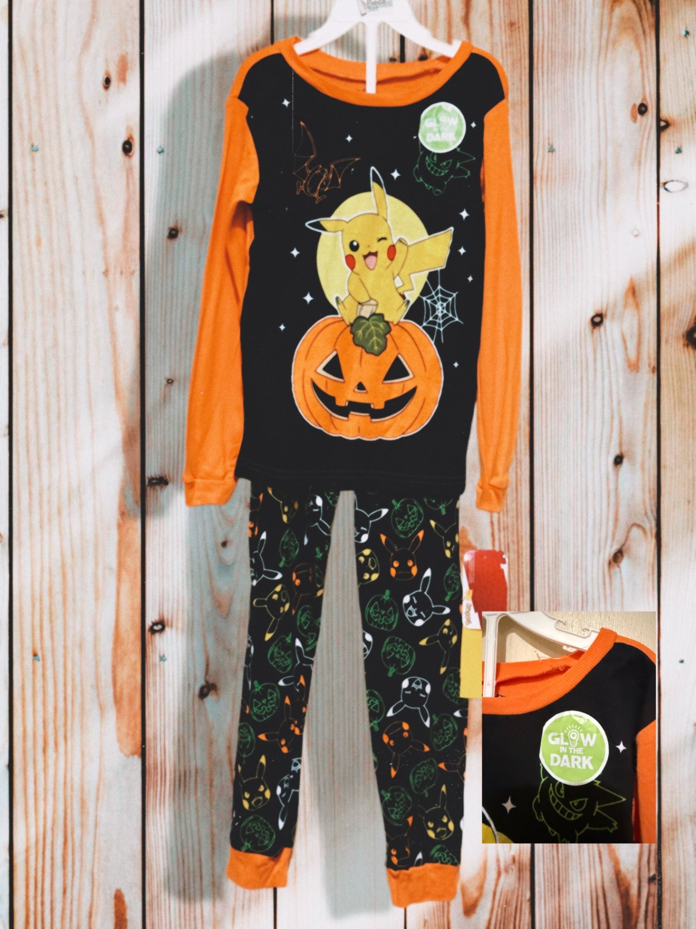 Glow in the Dark Pajamas 10 kids Black, Orange, Green, White, Yellow