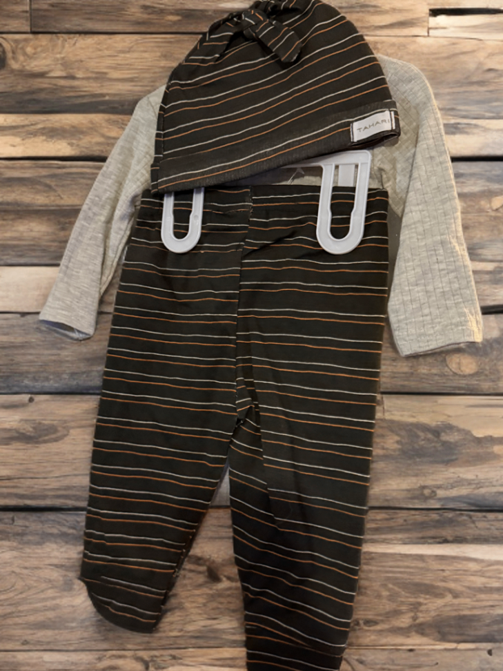 Daddy’s Little Monster 3 pc set 3-6 months Gray and Orange