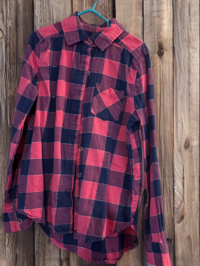 Unknown Girls Flannel 7/8 Pink and navy