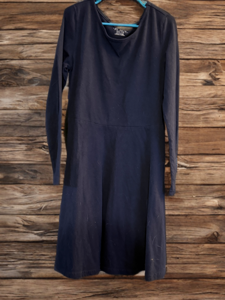 Cat & Jack Girls Long sleeved skater dress 7/8 Dark Blue