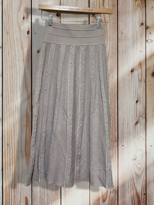 A-Line Knit Skirt XS Beige