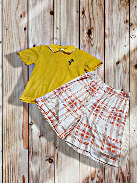 Not specified Set 7-8 Boys Yellow and multicolored (orange, beige, and white)