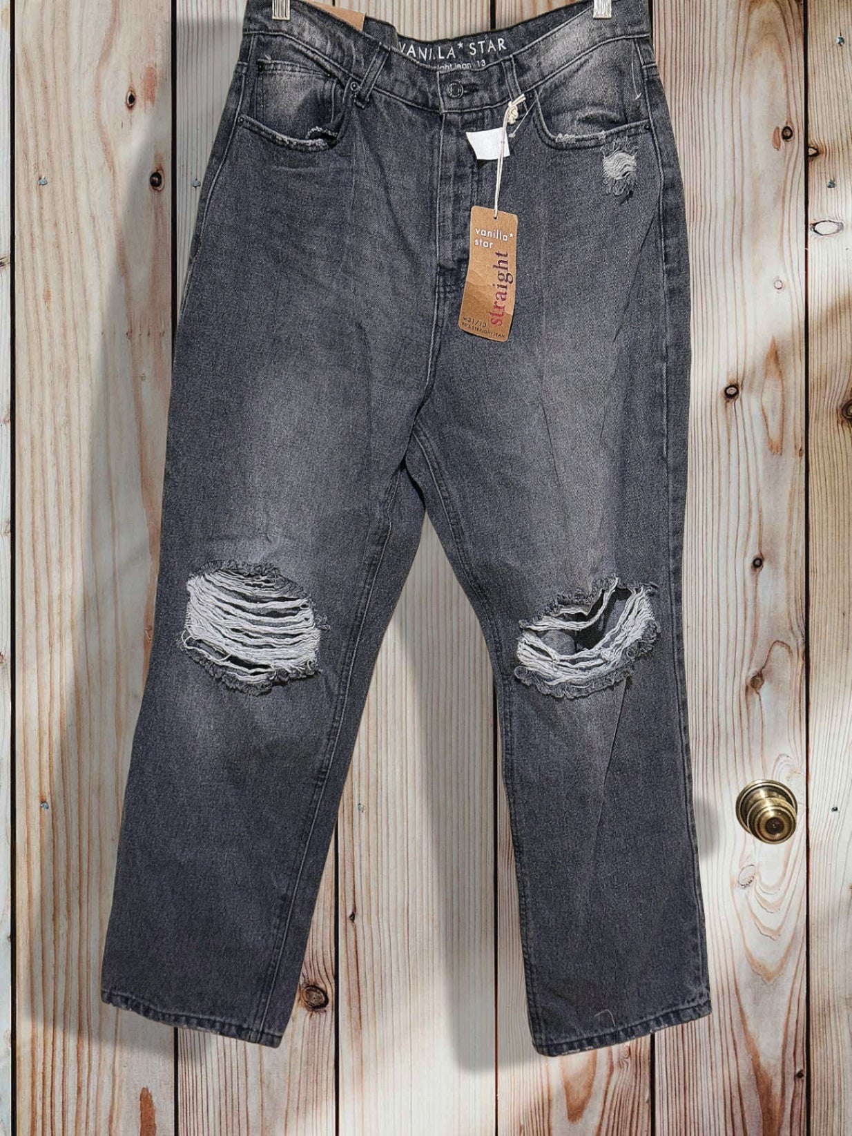 Vanilla Star Jeans Juniors 13 Black Vintage 90s Straight Jeans