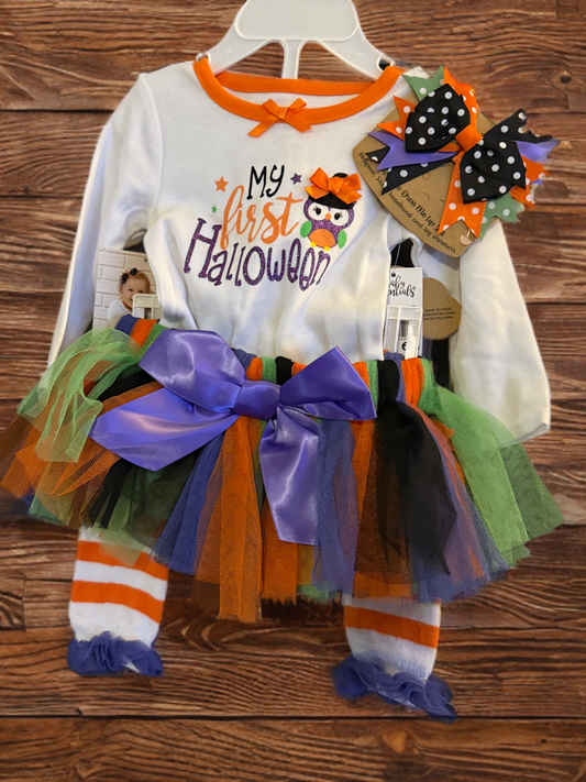 Unknown Baby 3 pc set 3-6 months Black, with multicolored polka dots