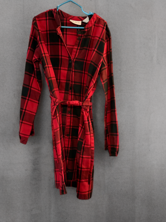 The Children’s Place Girls flannel tunic 7/8 Red and black