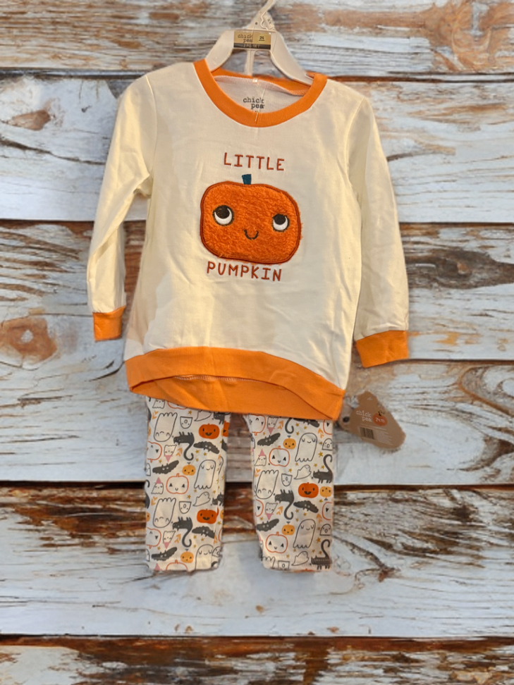 chick peck 2pc set 3-6 months Cream and orange