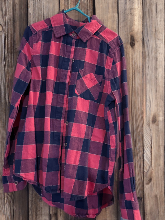 Unknown Girls Flannel 7/8 Pink and navy